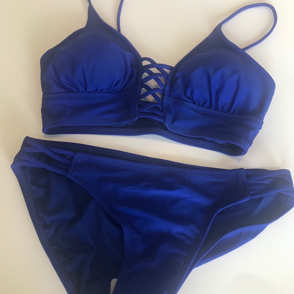 Blue Strappy Bikini